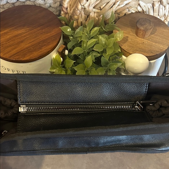 The Nappy Society Vegan Leather Pram Caddy Black/Gunmetal Stroller Bag Organizer - Picture 10 of 11